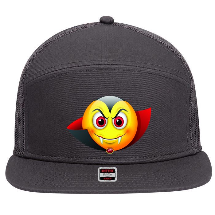 Vampire Halloween Emoji 7 Panel Mesh Trucker Snapback Hat