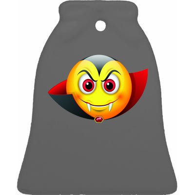 Vampire Halloween Emoji Ceramic Bell Ornament