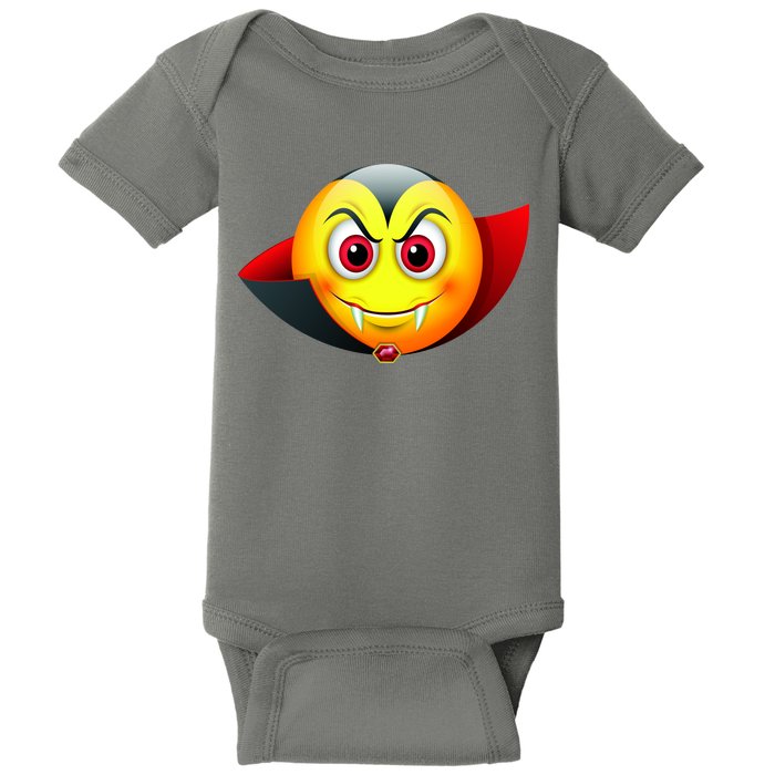 Vampire Halloween Emoji Baby Bodysuit