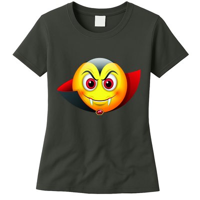 Vampire Halloween Emoji Womens T-Shirt