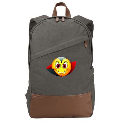 Vampire Halloween Emoji Cotton Canvas Backpack