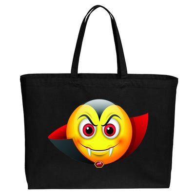 Vampire Halloween Emoji Cotton Canvas Jumbo Tote