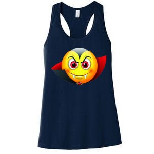 Vampire Halloween Emoji Women's Racerback Tank