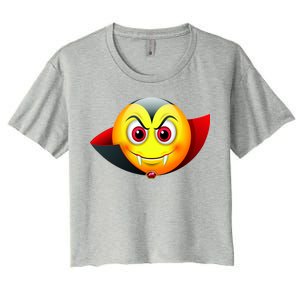 Vampire Halloween Emoji Women's Crop Top Tee