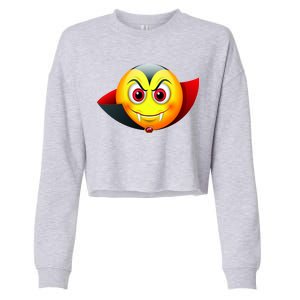 Vampire Halloween Emoji Cropped Pullover Crew