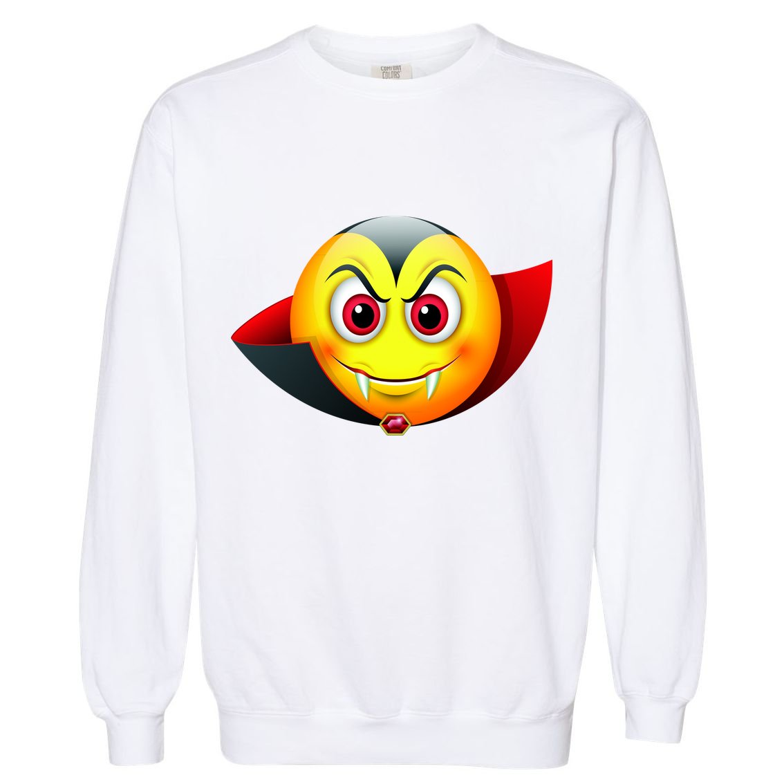 Vampire Halloween Emoji Garment-Dyed Sweatshirt