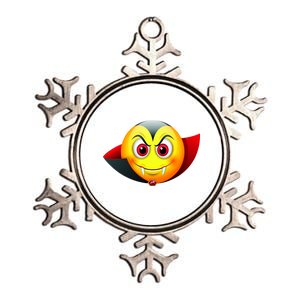 Vampire Halloween Emoji Metallic Star Ornament