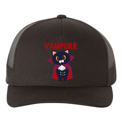 Vampurr Vampire Cat Yupoong Adult 5-Panel Trucker Hat