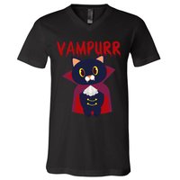Vampurr Vampire Cat V-Neck T-Shirt