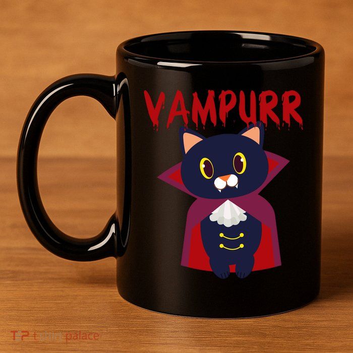 Vampurr Vampire Cat 11oz C Handle Ceramic Mug