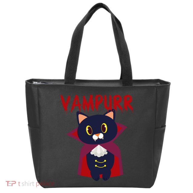 Vampurr Vampire Cat Zip Tote Bag