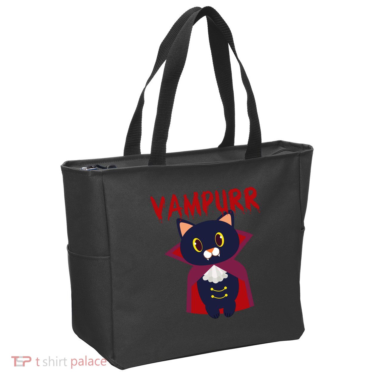 Vampurr Vampire Cat Zip Tote Bag