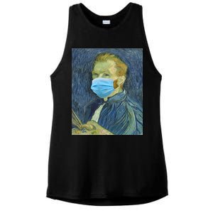 Van Gogh Funny Quarantine Mask Ladies PosiCharge Tri-Blend Wicking Tank