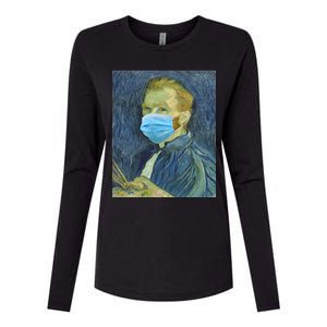 Van Gogh Funny Quarantine Mask Womens Cotton Relaxed Long Sleeve T-Shirt