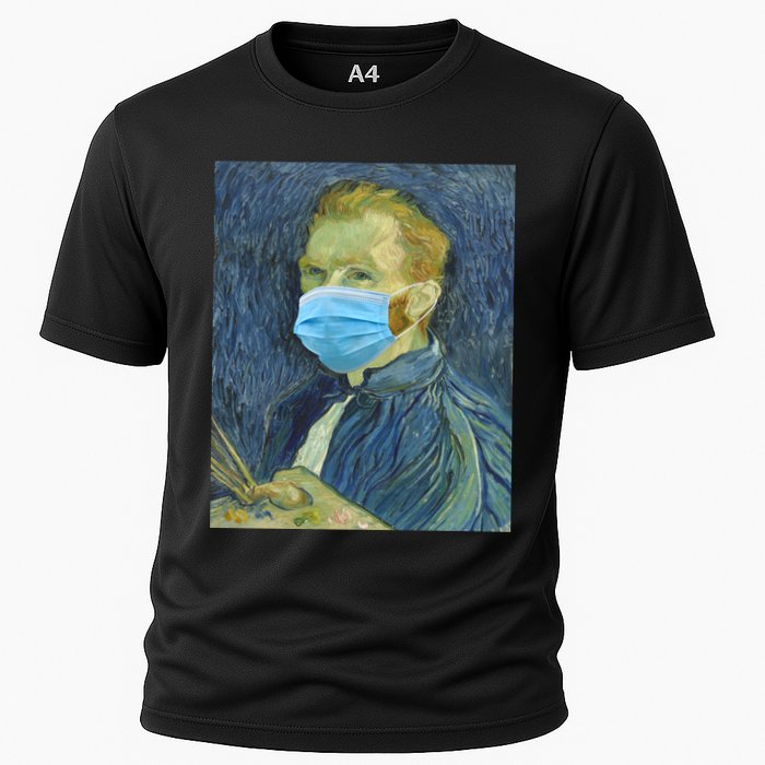 Van Gogh Funny Quarantine Mask Cooling Performance Crew T-Shirt