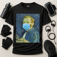 Van Gogh Funny Quarantine Mask Cooling Performance Crew T-Shirt