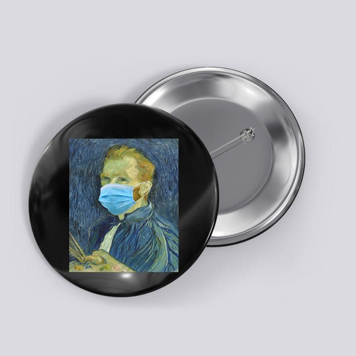 Van Gogh Funny Quarantine Mask Button