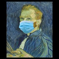 Van Gogh Funny Quarantine Mask Button