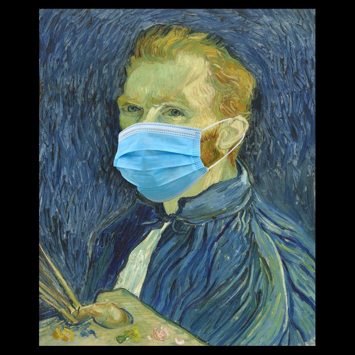 Van Gogh Funny Quarantine Mask Button
