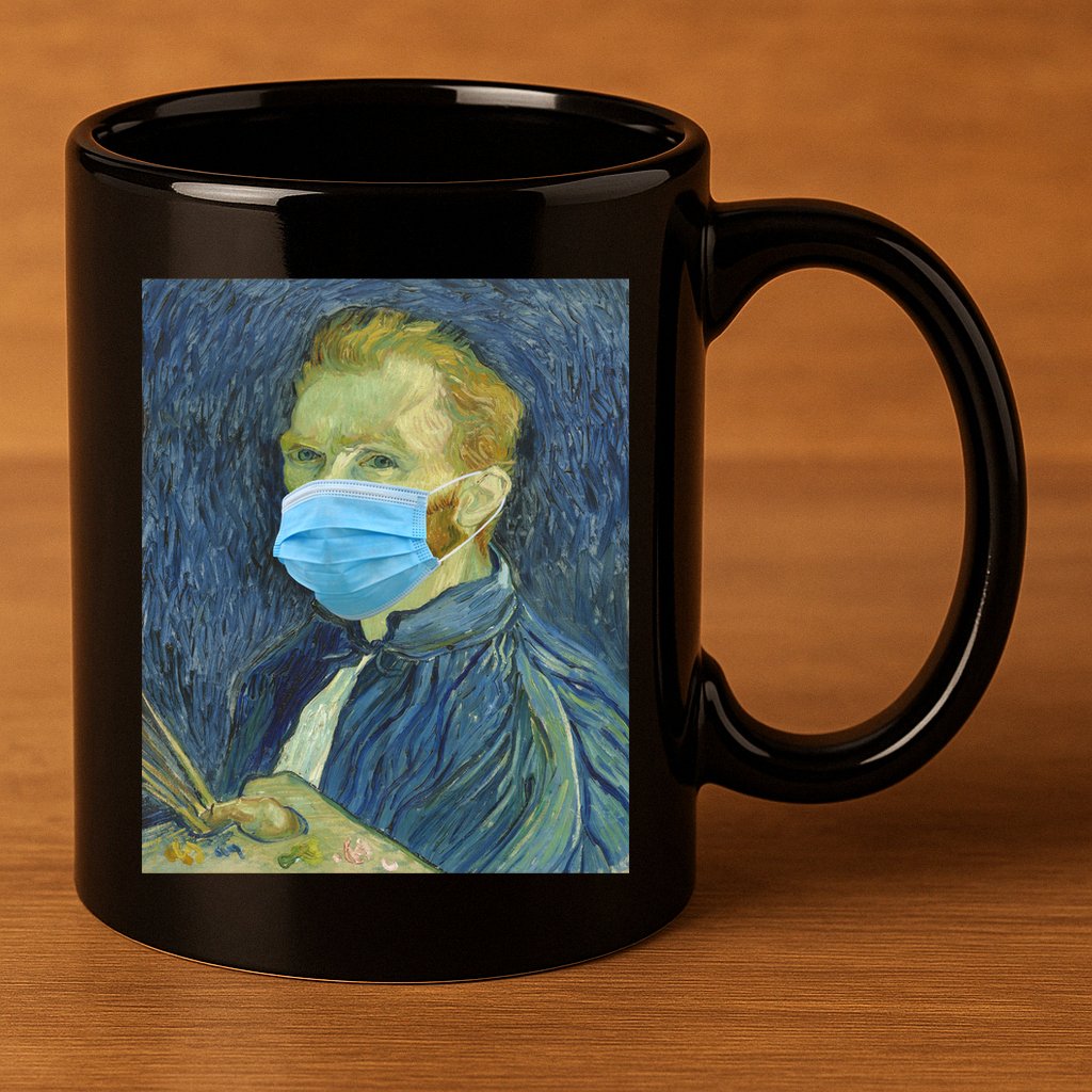 Van Gogh Funny Quarantine Mask 11oz C Handle Ceramic Mug