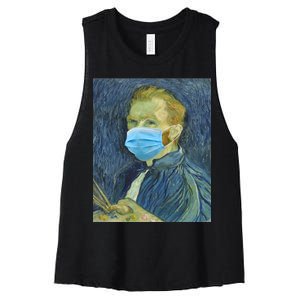 Van Gogh Funny Quarantine Mask Women's Racerback Cropped Tank