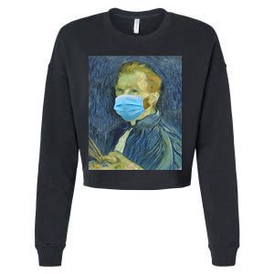 Van Gogh Funny Quarantine Mask Cropped Pullover Crew