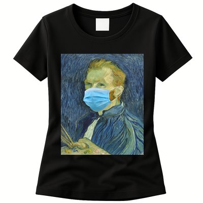Van Gogh Funny Quarantine Mask Womens T-Shirt