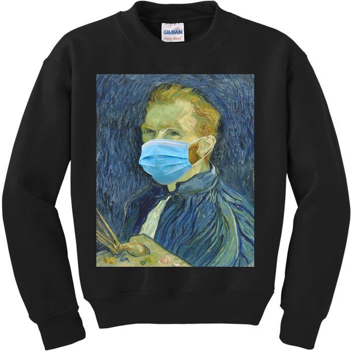 Van Gogh Funny Quarantine Mask Kids Sweatshirt