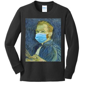 Van Gogh Funny Quarantine Mask Kids Long Sleeve Shirt