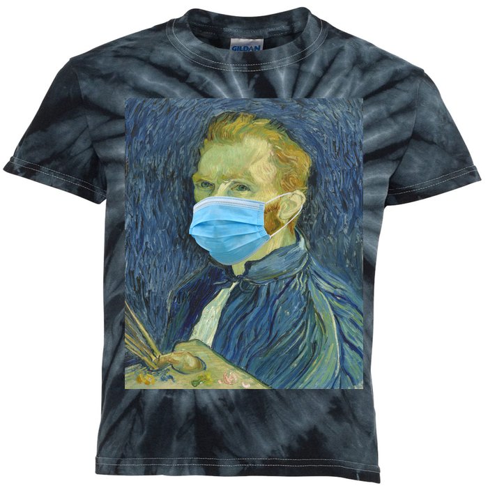 Van Gogh Funny Quarantine Mask Kids Tie-Dye T-Shirt