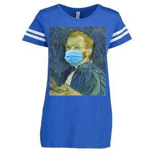 Van Gogh Funny Quarantine Mask Enza Ladies Jersey Football T-Shirt