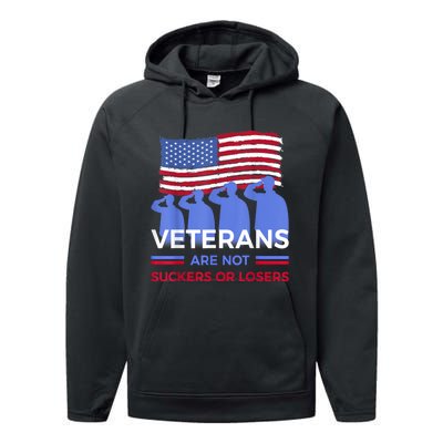 Veterans Are Not Suckers Or Losers Performance Fleece Hoodie