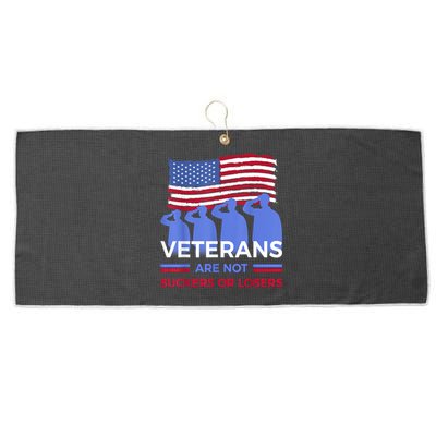 Veterans Are Not Suckers Or Losers Large Microfiber Waffle Golf Towel