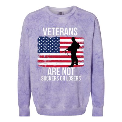 Veterans Are Not Suckers Or Losers Biden 2020 Anti Trump Colorblast Crewneck Sweatshirt