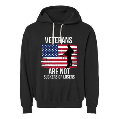 Veterans Are Not Suckers Or Losers Biden 2020 Anti Trump Garment-Dyed Fleece Hoodie