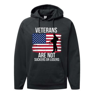 Veterans Are Not Suckers Or Losers Biden 2020 Anti Trump Performance Fleece Hoodie