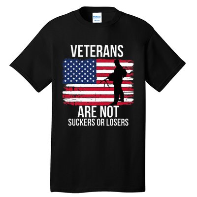 Veterans Are Not Suckers Or Losers Biden 2020 Anti Trump Tall T-Shirt