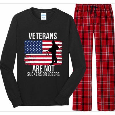 Veterans Are Not Suckers Or Losers Biden 2020 Anti Trump Long Sleeve Pajama Set