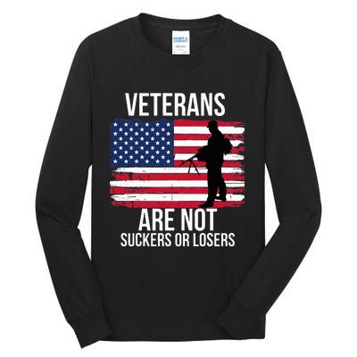 Veterans Are Not Suckers Or Losers Biden 2020 Anti Trump Tall Long Sleeve T-Shirt