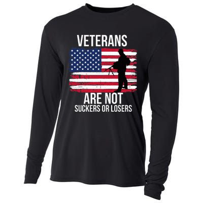 Veterans Are Not Suckers Or Losers Biden 2020 Anti Trump Cooling Performance Long Sleeve Crew