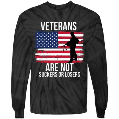 Veterans Are Not Suckers Or Losers Biden 2020 Anti Trump Tie-Dye Long Sleeve Shirt