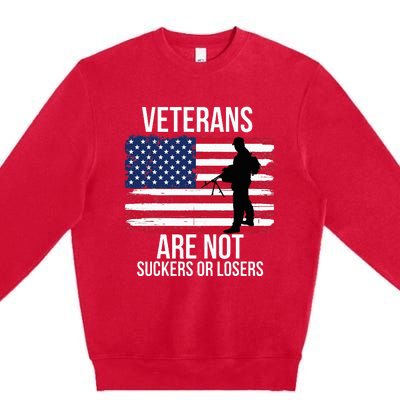 Veterans Are Not Suckers Or Losers Biden 2020 Anti Trump Premium Crewneck Sweatshirt