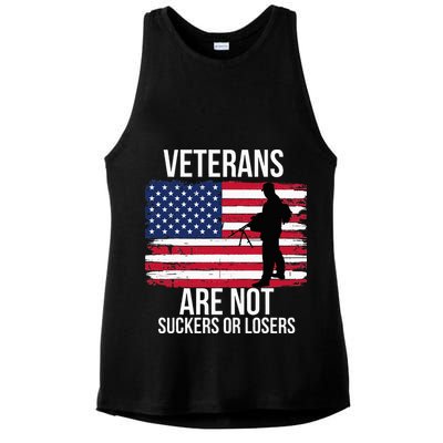 Veterans Are Not Suckers Or Losers Biden 2024 Ladies PosiCharge Tri-Blend Wicking Tank
