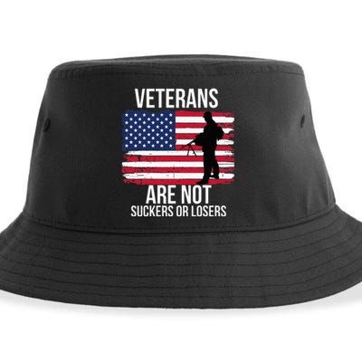 Veterans Are Not Suckers Or Losers Biden 2024 Sustainable Bucket Hat