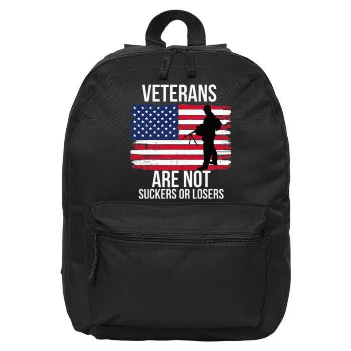 Veterans Are Not Suckers Or Losers Biden 2024 16 in Basic Backpack