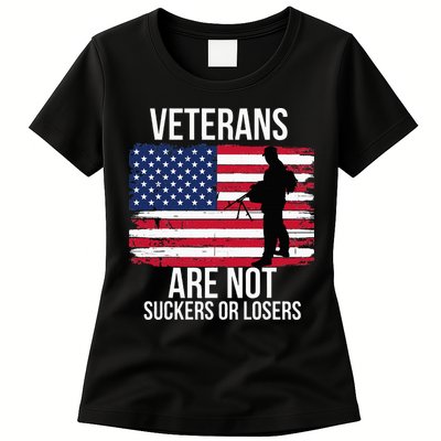 Veterans Are Not Suckers Or Losers Biden 2024 Womens T-Shirt
