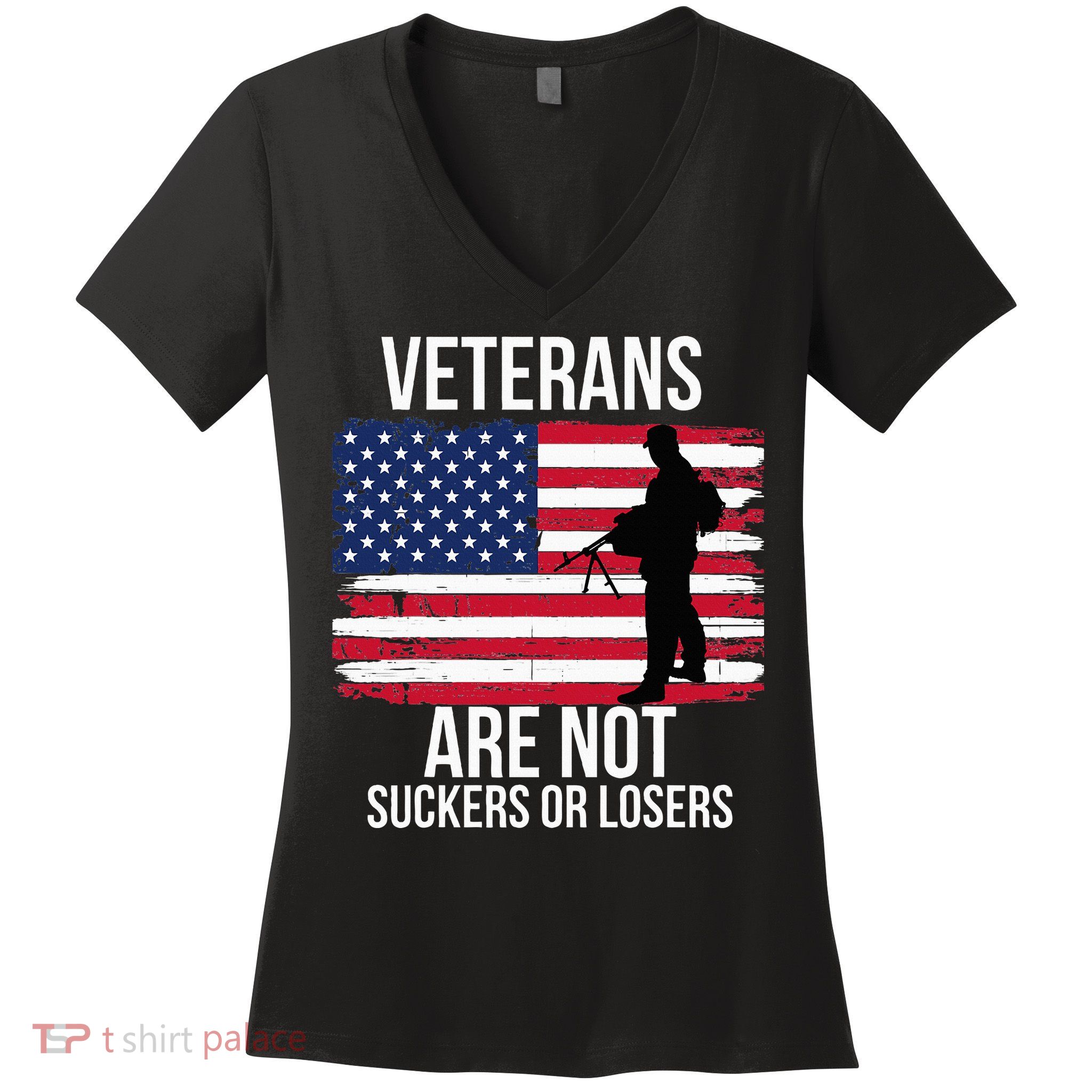 Veterans Are Not Suckers Or Losers Biden 2024 Women's V-Neck T-Shirt