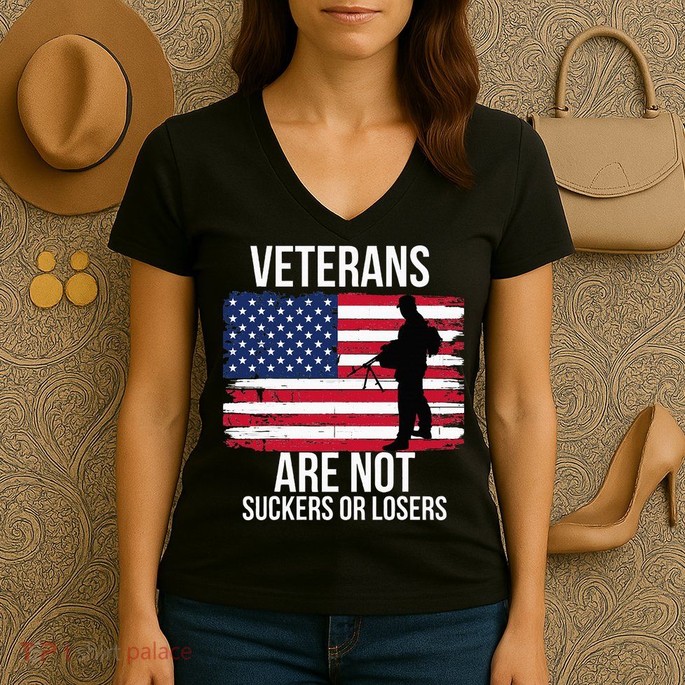 Veterans Are Not Suckers Or Losers Biden 2024 Women's V-Neck T-Shirt