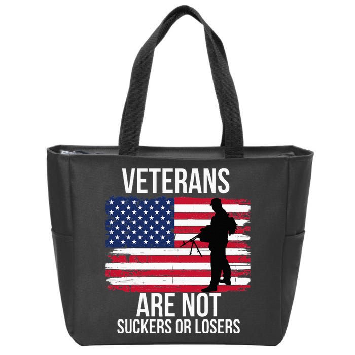 Veterans Are Not Suckers Or Losers Biden 2024 Zip Tote Bag