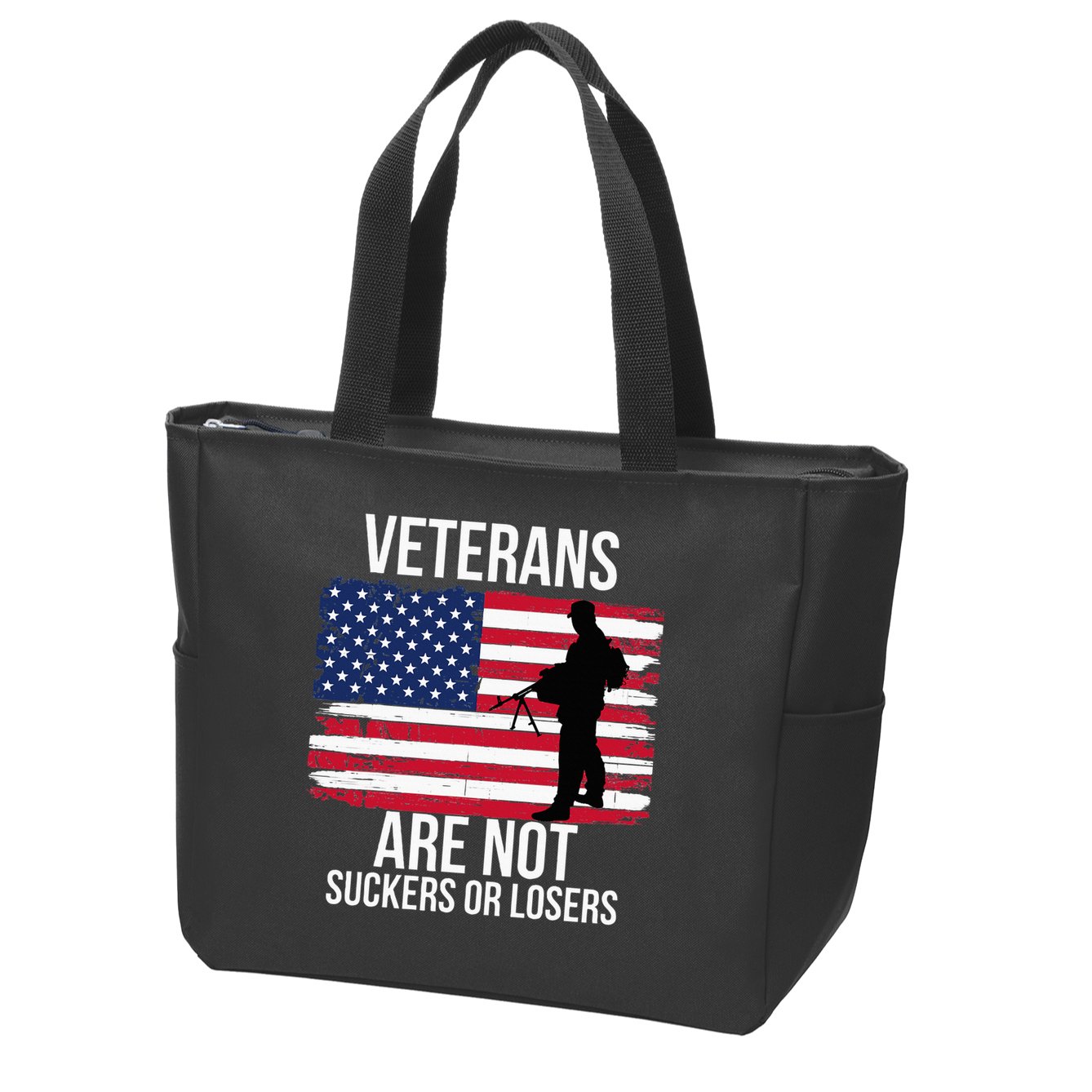 Veterans Are Not Suckers Or Losers Biden 2024 Zip Tote Bag